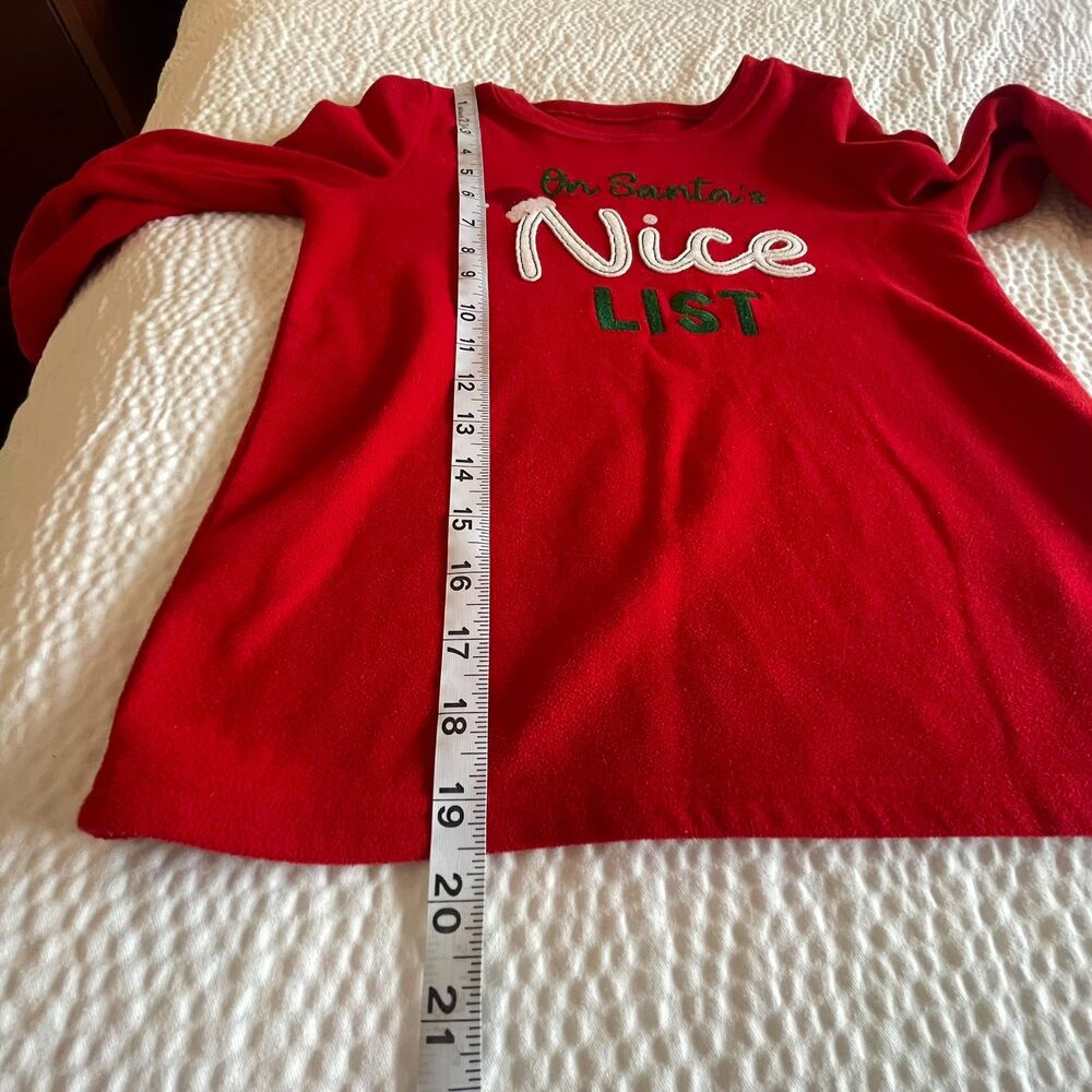 Carter's Girls Size 7 Christmas Pajama Set On Santa's Nice List Red Holiday PJs - Picture 13 of 16